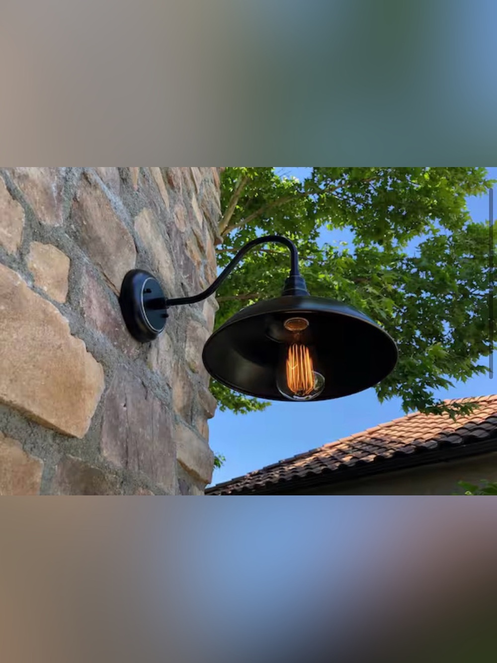 1-Light Imperial Black Outdoor Wall Mount  Light Sconce